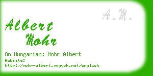 albert mohr business card